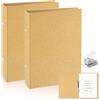 Gulxwis 2 Pezzi Raccoglitore ad Anelli A5 in Carta Kraft, in Carta Kraft Ricaricabile, Raccoglitore Ad Anelli A5, Copertina Raccoglitore Kraft, con 2 Anelli, Adatto per Ufficio, Studio, Viaggi e Agenda