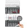 TOBJA Calendario da parete 2026 - Vista 3 mesi con cursore - Versione UE - Antracite - Formato grande 30 x 56 cm - Carta certificata FSC