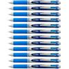 Pentel EnerGel RTX - Penna a gel liquido retrattile, linea extra sottile, punta ad ago, inchiostro blu, confezione da 12 (BLN73-C), ago da 0,3 mm