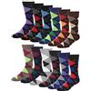 Falari Men Cotton Dress Socks 12-Pack or 6-Pack