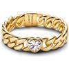 Pandora Timeless 164386C01-52 - Anello a Forma di Cuore, in Lega di Metallo Placcato Oro 14 carati e zirconi, Misura 52