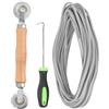 QUARKZMAN Kit Di Riparazione Schermo 0.16x 24.9 Ft Guarnizione Schermo Con Strumento A Rullo E Gancio Di Rimozione Per Installazione E Sostituzione Zanzariere Porte Finestre Grigio