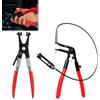 WANDGU 2 pinze per fascette stringitubo con collo dritto, fascette stringitubo per auto, 650 mm con albero metallico per riparazioni auto (rosso)