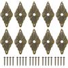 sourcing map 10 piastre posteriori per pomelli per armadietti, 6,9 cm, a forma di diamante, in ottone, decorazione classica per mobili, cassetti, armadi, porte, hardware (colore bronzo)
