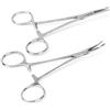 WISEPRO Set di 2 pinze per piercing, pinze autobloccante, morsetto da pesca con design a denti di sega, pinza di bloccaggio versatile per fai da te per la cura degli animali domestici