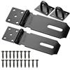 Sheryl&Rain 2 Pezzi Nero Lucchetto Hasp in Acciaio Inox Heavy Duty Serratura Della Porta 4 Pollici 5 Pollici Chiavistello Chiusura a Lucchetto con Viti Antifurto Latch Lock per Porte e Finestre