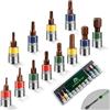Meayll Chiave dinamometrica per bicicletta - Set di 12 punte Torx e esagonali in acciaio per utensili S2, T10-T30 & H2-H10, resistenti e durevoli