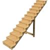 Vinuovo Scala esterna di 224 cm, 13 gradini, in legno, diametro 29 cm, larghezza 80 cm