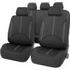 LVVBU 9 Pezzi Set Coprisedile Auto per Renault Captur 2014-2018 5 Posti Fodere Sedili Auto Pelle su Misura Copri-Sedile Anteriori e Posteriori Accessori,B-Black