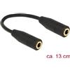 Delock Adattatore DeLock 65896 Jack 3,5mm F/F 0.13m nero