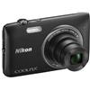 Nikon Coolpix S3500 Fotocamera Digitale Compatta, Spessore 20.5 mm, 20 Megapixel, Zoom 7X, 3200 ISO, LCD da 2,7 pollici, Colore Nero [Nital card: 4 anni di garanzia]