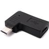 System-S Adattatore USB 3.1 tipo C femmina a 2.0 Micro B maschio angolo in nero