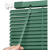 Generico Veneziana in Alluminio per Finestre, 40 60 70 90 100 110 140 160 170 190 200 215 cm Protezione dalla Luce e Visibilità Esterna, Kit di Fissaggio a Muro Incluso(Green-1)
