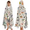 Yasrlvun Asciugamani con cappuccio con dinosauro per bambini 127 x 76 cm Poncho asciugamani per bambini ragazzi adolescenti telo da spiaggia per piscina Simpatici dinosauri asciugamano da bagno