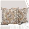 ECZOIL Set di 2 federe boho, 50x50 cm, per soggiorno e camera da letto, divano, decorazione casa, chiusura lampo nascosta, marrone arancione