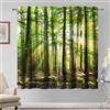 Kzzfqxb 107×160cm Set di 2 pannelli di tende da foresta, paesaggio naturale verde, foresta di giungla, alberi, foglie cadute, tendaggi per soggiorno e camera da letto, isolanti dalla luce