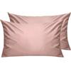 Lirex Federe Confezione da 2, 300 Fili 100% Cotone Traspiranti e Morbide Copricalcino, 50 x 90 cm, Rosa Pallido