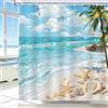 hometrixx Tenda Doccia Oceano 180x200 cm Spiaggia Riva del Mare Stella Marina Onda del Mare Poliestere Impermeabile Tenda Vasca da Bagno con 12 Ganci Lavabile in Lavatrice per Casa Hotel
