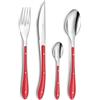 Pradel Essentiel Amefa 0616 Bistro Servizio Posate, Acciaio Inossidabile, Rosso, 24 unità