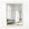 CLAMARO 'Vision' Specchio da parete 80 x 110 cm su misura, colore beige, moderno specchio quadrato con cornice in legno MDF, con gancio in metallo e materiale di montaggio (orizzontale e verticale)