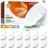 ALUSSO Faretti LED da Incasso Per Cartongesso Dimmerabili 10W 1050LM IP44 Faretti LED Soffitto Incasso Cartongesso, 3000K 4000K 6500K Regolabile, Diametro del Foro 90-100MM, Bianco, Set da 12