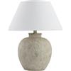Home Deluxe Piccola lampada da tavolo in effetto pietra LENE - Bianco | Lampada da tavolo grande lampada da tavolo rustica