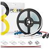 FCOB COB Striscia LED bianco freddo 6000K 320LEDs/m 5M 12V CRI90+ uniforme | 8mm flessibile ad alta densità Striscia Brillanza per decorazioni DIY(Controllore＆alimentatore non inclusi)