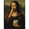 YIPFEN Quadro Divertente Mona Lisa per Bagno, Stampa su Tela Senza Cornice. Arte murale Umoristica per WC Ospiti e Arredamento Bagno Moderno.