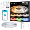 PAUTIX Striscia LED COB RGBCCT 10 Metri,Strip LED 24V RGB+WW/CW 2700K-6500K con Colore e Temperatura Regolabili,Controllo Via APP o Telecomando RF,Timer e Sinc Musicale per Progetti DIY
