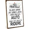 TypeStoff Targa in legno con aforisma - Siamo fratelli - In stile vintage con frase, articolo da regalo e decorazione a tema fratello, sorella, amore, famiglia e solidarietà - HS-00172-IT