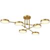 WXHC Lampadario A Led Lampada Da Soffitto Impermeabile In Ottone Da Incasso Con 3 Colori Dimmerazione 36w Moderna Lampada Da Soffitto Acrilica,Per Camera Da Letto Soggiorno-Luce tricolore in rame 6t