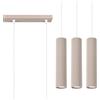 FOSKE Vela Line - Lampadario 3 Luci Tortora in Alluminio, GU10 Max 10W, Design Scandinavo, Lampada a Sospensione Tripla per Soggiorno e Cucina