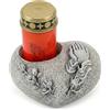 Novaliv, decorazione per tomba a forma di angelo, per cimitero (cuore in preghiera, lumino per tomba, in rosso)