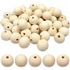TOAOB THE ONE AND ONLY BABY TOAOB 50 Pezzi Perline di Legno Rotonde 25 mm Naturale Grandi Palline Legna per Collane Bracciali Fai da Te Creazione Gioielli Lavoretti Decorazioni Artigianali