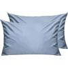 Lirex Federe Confezione da 2, 300 Fili 100% Cotone Traspiranti e Morbide Copricalcino, 40 x 80 cm, Blu Grigio Chiaro