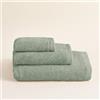 BOHEME | Set di 3 Asciugamani Serenity | Oliva | 1(30x50) + 1(50x100) + 1(70x140) | 100% Cotone Egiziano Pettinato | 600 g/m² | Morbidi, Assorbenti e ad Asciugatura Rapida | Lavabili in Lavatrice |