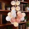 ALEGRE 3M 20LED sfere di cotone catena di luci a sfera, 4 cm, catena luminosa per cameretta dei bambini, in oro rosa, sfere di cotone, per matrimoni, camere, camere da letto, decorazioni natalizie