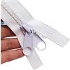 MebuZip 2 Pezzi 91 cm #10 Cerniera in Plastica Divisibile Bianca da 8,5mm con Doppio Tirante per Tenda e Sacco a Pelo, DPW