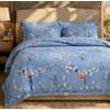 B O S A L O N I HOME Set Copripiumino Matrimoniale 4 Pezzi 220x230 con Lenzuolo 160x200+35 e 2 Federe 50x80 - Microfibra Morbida Traspirante - Bouquet Harmony Collection (Bouquet Cielo)