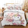 AVJWWD Set di Biancheria da Letto per Bambini, in Microfibra, con Motivo a Unicorno, con Stampa 3D, 3 Pezzi, con Chiusura a Strappo, Morbido per Ragazze (G, 200x200cm)