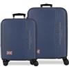 Pepe Jeans Arwin Marine Set di Bagagli 48x68x27 cm Rigido ABS Lucchetto a Combinazione Integrato 109L 6.08kg 4 Doppie Ruote Estensibile Bagaglio a Mano di Joumma Bags