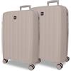 Roll Road Acadia Champagne Set di Bagagli 65/75 cm Rigido Polipropilene Lucchetto a Combinazione Integrato 172L 7.6 kg 4 Doppie Ruote Estensibile