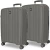 ROLL ROAD Acadia Set di Bagagli Antracite 65/75 cm Rigido Polipropilene Lucchetto a Combinazione Integrato 172L 7.6 kg 4 Doppie Ruote Estensibile