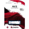 Kingston NV3 500GB Hard Disk SSD Interno M.2 2280 NVMe PCIe 4.0 5000/3000 MB/s