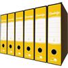 Euro-Cart Registratore con Custodia 6 Pezzi Dorso da 8cm Raccoglitore ad Anelli A4 Faldoni Portadocumenti per Ufficio e Archivio, Registratore a Leva Raccoglitori Documenti Giallo PROTOCOLLO (285x343mm)
