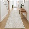 HUGEAR Vintage Passatoia Tappeto Corridoio Marrone Tappeti 60x240cm Cucina Antiscivolo Lavabile in Lavatrice Tapette Camera da Letto Scendiletto Cameretta Ufficio Pelo Corto Lungo Carpet