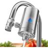 HAHN Technology® Filtro acqua per rubinetto - Cassa in acciaio inox con cartuccia filtro a carbone attivo Plus | Per acqua potabile pulita | Rimuove cloro, microplastica e sostanze nocive