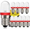 Ruiandsion 10 lampadine LED per torcia elettrica, 12 V, E10, mini lampadine a LED bianco/blu/rosso/verde/giallo, attacco E10 (rosso)