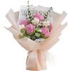 Todikaper Bouquet di rose all'uncinetto con cinque rose fatte a mano in materiale lavorato a maglia, adatto per esposizione in sale da pranzo ed eventi speciali (rosa)