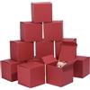 PH PandaHall 20 scatole regalo rosse, 10 x 10 x 10 cm, pieghevoli, in carta kraft, quadrate, con coperchio, scatola di cartone per feste, gioielli, per laurea, confezione regalo di nozze